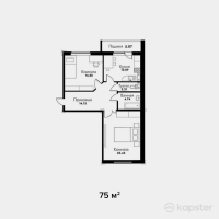 ЖК Самал — 2-ком 75 м² (от 20,625,000 тг)