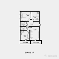 ЖК Самал — 3-ком 99.9 м² (от 27,458,800 тг)