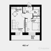 ЖК Dublin — 2-ком 48,1 м² (null)