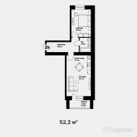 ЖК Dublin — 2-ком 52,3 м² (null)