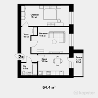 ЖК Dublin — 2-ком 64,4 м² (null)
