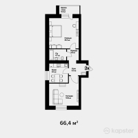 ЖК Dublin — 2-ком 66,4 м² (null)