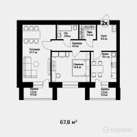 ЖК Dublin — 2-ком 67,8 м² (null)