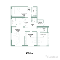 ЖК METROPOLE — 4-ком 155.1 м² (от 148,896,000 тг)