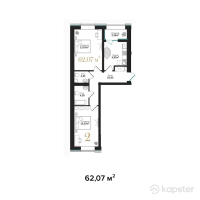 ЖК Asylym Prime — 2-ком 62.1 м² (от 32,152,300 тг)