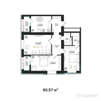 ЖК Asylym Prime — 3-ком 90.6 м² (от 46,915,300 тг)