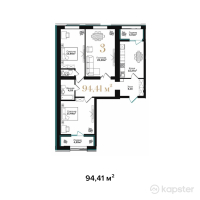 ЖК Asylym Prime — 3-ком 94.4 м² (от 48,904,400 тг)