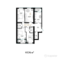 ЖК Asylym Prime — 4-ком 117.8 м² (от 60,999,700 тг)