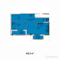 ЖК Royal Expo Apartments — 2-ком 69.3 м² (от 45,045,000 тг)