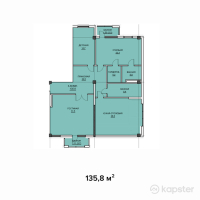 ЖК Royal Expo Apartments — 3-ком 135.8 м² (от 88,270,000 тг)