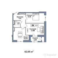 ЖК Sani Towers — 2-ком 62,7 м² (null)