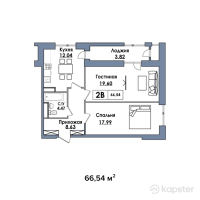 ЖК Sani Towers — 2-ком 66,5 м² (null)
