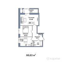 ЖК Sani Towers — 2-ком 66,6 м² (null)