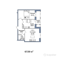 ЖК Sani Towers — 2-ком 67,6 м² (null)