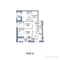 ЖК Sani Towers — 3-ком 79,9 м² (null)