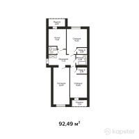 ЖК Baiterek — 3-ком 92.5 м² (от 25,897,400 тг)