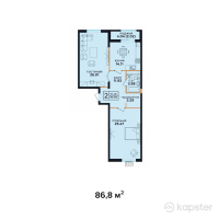 ЖК Saratan — 2-ком 86.8 м² (от 28,644,000 тг)