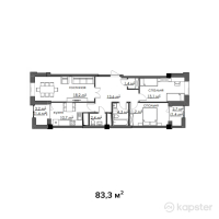 ЖК Таугуль — 3-ком 83.3 м² (от 23,324,000 тг)