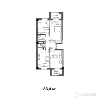 ЖК Таугуль — 3-ком 86.4 м² (от 24,192,000 тг)