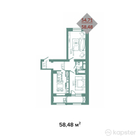 ЖК Амина — 2-ком 58,5 м² (null)