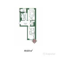 ЖК Амина — 2-ком 61 м² (null)