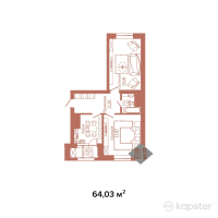 ЖК Амина — 2-ком 64 м² (null)