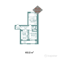 ЖК Амина — 2-ком 65,1 м² (null)
