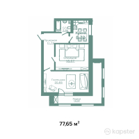 ЖК Амина — 2-ком 77,7 м² (null)