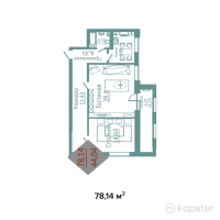 ЖК Амина — 2-ком 78,1 м² (null)