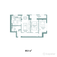 ЖК Амина — 3-ком 80,1 м² (null)