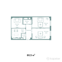 ЖК Амина — 3-ком 80,5 м² (null)