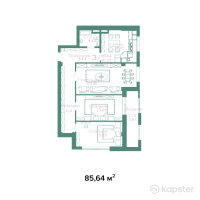 ЖК Амина — 3-ком 85,6 м² (null)