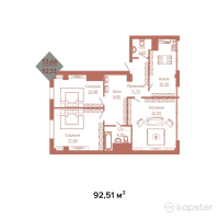 ЖК Амина — 3-ком 92,5 м² (null)