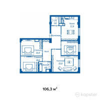 ЖК Амина — 4-ком 106,3 м² (null)