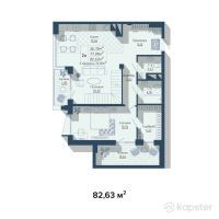 ЖК MontBlanc — 2-ком 82.6 м² (от 81,803,700 тг)