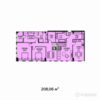 ЖК Golden Residence — 5-ком 208.1 м² (от 135,239,000 тг)