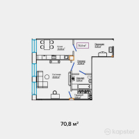 ЖК Адина — 1-ком 70,8 м² (null)