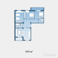 ЖК Dostyk — 4-ком 117.7 м² (от 39,600,100 тг)