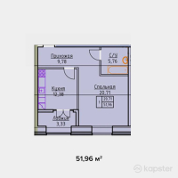 ЖК Орда — 1-ком 52 м² (null)