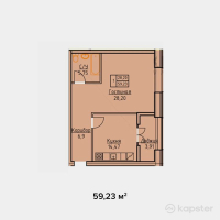 ЖК Орда — 1-ком 59,2 м² (null)