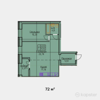 ЖК Орда — 2-ком 72 м² (null)