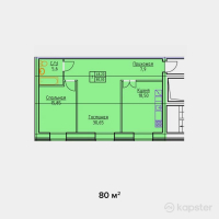 ЖК Орда — 2-ком 80 м² (null)