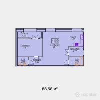 ЖК Орда — 2-ком 88,6 м² (null)