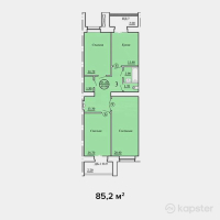 ЖК на ул. Оракбаева, 1а — 3-ком 85.2 м² (от 23,856,000 тг)