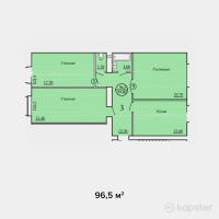 ЖК на ул. Оракбаева, 1а — 3-ком 96.5 м² (от 27,020,000 тг)