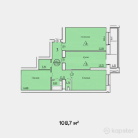 ЖК на ул. Оракбаева, 1а — 3-ком 108.7 м² (от 30,436,000 тг)