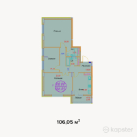 ЖК Shugyla — 3-ком 106.1 м² (от 46,662,000 тг)