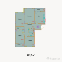 ЖК Shugyla — 4-ком 121.7 м² (от 53,548,000 тг)