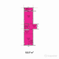 ЖК Aiva — 2-ком 53.2 м² (от 18,609,500 тг)