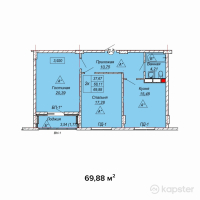 ЖК Aiva — 2-ком 69.9 м² (от 24,458,000 тг)